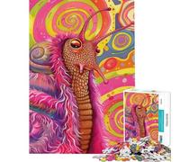 Puzzle de 1000 pièces pour Adolescents Portrait d'escargot psychédélique Puzzles pour Adultes Jeux Amusants Difficile idéal pour Un Anniversaire ou Noël (Taille 38x52cm)