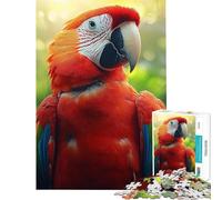Puzzle de 1000 pièces pour Adolescents Portrait d'un Ara Rouge dans Une Jungle luxuriante Activités Amusantes à la Maison Cadeau d'anniversaire Jeu Impossible pour Les 14 Ans Jeu de Puzzle Offert