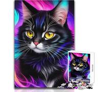 Puzzle de 1000 pièces pour Adolescents - Portrait d'un Beau Chat - Un Passe-Temps paisible et satisfaisant - Assemblage Parfait - Découpe de précision - Dimensions:38x52cm