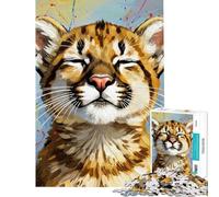 Puzzle de 1000 pièces pour Adolescents Portrait d'un bébé couguar Puzzle pour Adultes Jeu de réflexion Analyse et logique pour Les Amateurs de Jeux (Dimensions 38x52cm)