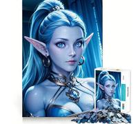 Puzzle de 1000 pièces pour Adolescents Portrait d'un Elfe aux Yeux Bleus Assemblage Fluide et Amusant,Jeu de réflexion,Cadeau,Divertissement Relaxant,activité Artistique de Noël (38x52cm)