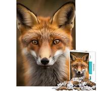 Puzzle de 1000 pièces pour Adolescents Portrait d'un Renard Roux Jeu éducatif et Casse-tête Décoration Murale Cadeau de Père Noël Secret (Dimensions 38x26cm)
