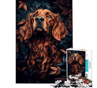Puzzle de 1000 pièces pour Adolescents Portrait d'un Setter Irlandais dans Un Feuillage Stimule Le Cerveau Jeu de détente et de difficulté À partir de 14 Ans (50x75cm)