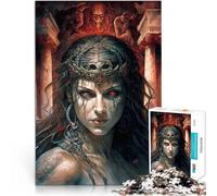 Puzzle de 1000 pièces pour Adolescents Portrait Fantastique de Méduse Fabriqué en Carton pour Les 14 Ans et Plus Défi Difficile pour soulager Le Stress Cadeau pour Les Anniversaires。Taille:38x52cm