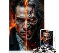 Puzzle de 1000 pièces pour Adolescents Portrait mi-Humain mi-Monstre Décoration Murale pour Toute la Famille Jeu Parent-Enfant Dimensions 38x52cm