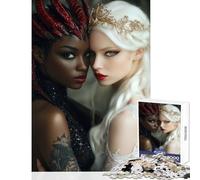 Puzzle de 1000 pièces pour Adolescents Portraits d'anges et de démons Jeu éducatif Idée Cadeau Jeu Relaxant pour stimuler Le Cerveau Dimensions 38x26cm