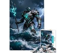 Puzzle de 1000 pièces pour Adolescents Poséidon cybernétique en Pleine tempête Jouet éducatif de 1000 pièces défi Stimulant Design élégant (50x75cm)