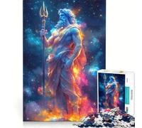 Puzzle de 1000 pièces pour Adolescents Poséidon Dieu de la mer Jeu de réflexion Difficile et Stimulant idéal en Cadeau pour Toute la Famille 38x26cm