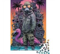 Puzzle De 1000 Pièces pour Adolescents Post-Apocalyptic Flamingo Puzzles pour Adultes Vacances À La Maison Tuer Le Temps Chaque Pièce Est Unique pour Les Jeux 70x50cm/1000pcs
