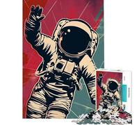Puzzle de 1000 pièces pour Adolescents Poster d'astronaute rétro Jeu éducatif Stimulant Cadeau Artistique Difficile (Taille 38x52cm)