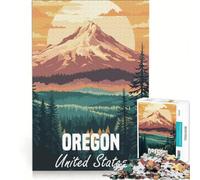 Puzzle de 1000 pièces pour Adolescents Poster de Paysage de Montagne de l'Oregon Jeux éducatifs Interaction Parent-Enfant idéal comme Cadeau 38x26cm