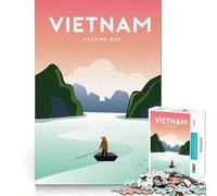 Puzzle de 1000 pièces pour Adolescents Poster de Voyage au Vietnam Découpe précise Jeu Amusant et Relaxant Cadeau d'anniversaire Original (50x75cm)