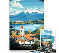 Puzzle de 1000 pièces pour adolescents, poster de voyage Bariloche, Argentine, coupe propre, décoration, entraînement du cerveau, jouet, jeu de paix, (38 x 26 cm)
