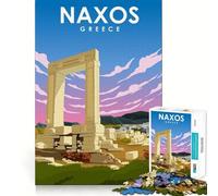 Puzzle de 1000 pièces pour adolescents, poster de voyage d'été Naxos, coupe parfaite, plaisir de jeu logique, jeu paisible, plaisir d'anniversaire (38 x 52 cm)