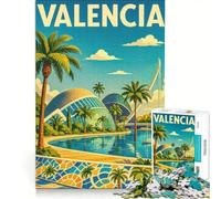 Puzzle de 1000 pièces pour Adolescents Poster de Voyage Valence décoration Murale pour stimuler la mémoire Cadeau Unique pour Un Anniversaire ou Noël 50x75cm