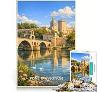Puzzle de 1000 pièces pour Adolescents, Poster du Pont d'Avignon, Jeux relaxants, Analyse et logique, améliorer l'amour au Sein des Couples 38x26cm