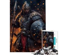 Puzzle de 1000 pièces pour Adolescents Poster épique de Guerrier Mongol Activités Amusantes à la Maison améliore la mémoire Jeux relaxants Convient aux Personnes de 14 Ans et Plus (38x52cm)