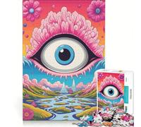 Puzzle de 1000 pièces pour Adolescents Poster psychédélique d'œil sous LSD Jouet Anti-Stress Course de Vitesse Manuelle pour améliorer l'amour au Sein des Couples 38x26cm