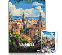 Puzzle de 1000 pièces pour Adolescents - Poster représentant la Ville de Valence - Jeu intellectuel, Amusant et Original - Cadeau - Dimensions:50x75cm