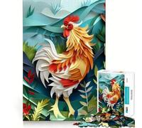 Puzzle de 1000 pièces pour Adolescents Poulet Bricolage en Papier Plat Découpe Fine Jeu de Concentration Cadeau pour Passer Un Moment de détente et de Loisirs Cadeau de Noël (38x52cm)