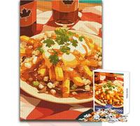 Puzzle de 1000 pièces pour Adolescents Poutine avec Bouteilles de sirop d'érable Canadien, Jeu Anti-Stress Original, Cadeau de Noël Secret, Dimensions 38x26 cm