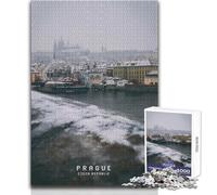 Puzzle de 1000 pièces pour Adolescents - Prague - Jeu de défi Unique - Anti-Stress - Cadeau de Père Noël Secret - Dimensions 38x52cm