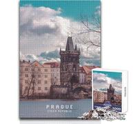 Puzzle de 1000 pièces pour Adolescents - Prague - Jeu de défi Unique - Anti-Stress - Cadeau de Père Noël Secret - Dimensions 50x75cm