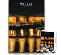 Puzzle de 1000 pièces pour Adolescents - Prague - Jeu de défi Unique - Anti-Stress - Cadeau de Père Noël Secret - Dimensions 38x52cm