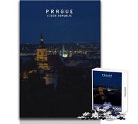 Puzzle de 1000 pièces pour Adolescents - Prague - Jeu de défi Unique et Anti-Stress - Cadeau de Noël Secret - Dimensions 38x26cm