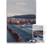 Puzzle de 1000 pièces pour Adolescents - Prague - Un Jeu Unique et Stimulant, mais Aussi Un Cadeau Amusant et Humoristique pour Un Anniversaire - Dimensions 38x26cm