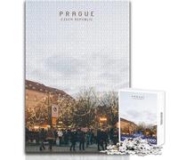 Puzzle de 1000 pièces pour Adolescents - Prague - Un Jeu Unique et Stimulant, mais Aussi Un Cadeau Amusant et Humoristique pour Un Anniversaire - Dimensions 38x26cm