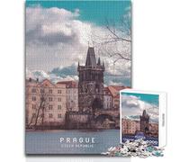 Puzzle de 1000 pièces pour Adolescents - Prague - Un Jeu Unique et Stimulant, mais Aussi Un Cadeau Amusant et Humoristique pour Un Anniversaire - Dimensions 38x26cm