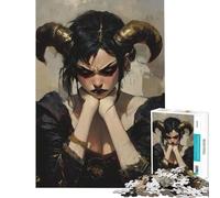 Puzzle de 1000 pièces pour Adolescents Princesse démoniaque mélancolique Activités Amusantes à la Maison Décoration Parfaite Jeu de réflexion Convient aux 14 Ans et Plus (38x26cm)