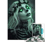 Puzzle de 1000 pièces pour Adolescents Princesse Zombie Vert Fluo pour s'amuser à la Maison en Famille Jeu Anti-Stress adapté aux 14 Ans et Plus (38x26cm)