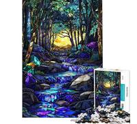 Puzzle de 1000 pièces pour Adolescents Prismatic Creek Mosaic Jeu de Puzzle Difficile et Stimulant pour Adolescents défi à réaliser à la Main (Taille 38x52cm)