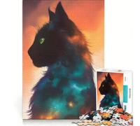 Puzzle de 1000 pièces pour Adolescents Profil de Chat, Jeu Pratique pour s'amuser en Famille, idéal pour décorer Un Bureau 38x52cm