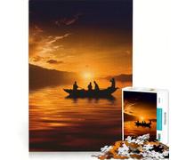 Puzzle de 1000 pièces pour Adolescents Promenade en Bateau au Coucher du Soleil Jeu Manuel améliore la mémoire Cadeau pour Les Amis et la Famille 38x52cm