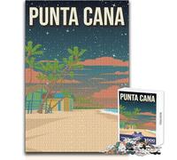Puzzle de 1000 pièces pour Adolescents - Punta Cana - Pixel Art - Plage - Jeu Unique et Amusant - Cadeau d'anniversaire Original - Dimensions 38x52cm