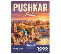 Puzzle De 1000 Pièces pour Adolescents Pushkar India Travel Puzzle Anti-Stress, Décoration Murale pour Anniversaire, Noël 38x26cm/1000pcs