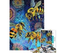 Puzzle de 1000 pièces pour Adolescents Puzzle Abeilles dans Un Jardin Cosmique pour Adultes Jouet décoration Murale décoration intérieure Cadeaux de Noël et d'anniversaire (Taille 50x75cm)