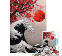 Puzzle de 1000 pièces pour Adolescents Puzzle Abstrait représentant la Grande Vague Japonaise Puzzle pour Adultes Jeu Relaxant Amusant et Humoristique idéal comme Cadeau pour Toute la Famille