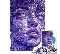 Puzzle de 1000 pièces pour Adolescents Puzzle Abstrait Violet représentant Un Portrait pour Adultes Jeux relaxants amélioration de la mémoire Cadeau d'anniversaire Unique (Taille 50x75cm)