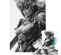 Puzzle de 1000 pièces pour Adolescents Puzzle Ange Guerrier samouraï pour Adultes Jeux relaxants amélioration de la mémoire Cadeau Anti-Stress (Taille 75x50cm)