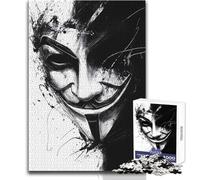 Puzzle de 1000 pièces pour Adolescents-Puzzle Anonymous Mask Art Vendetta-Jeu Pratique pour améliorer la mémoire à partir de 14 Ans-Dimensions 50x75cm