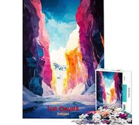 Puzzle de 1000 pièces pour Adolescents Puzzle Artistique représentant des grottes de Glace Jeu Manuel Difficile Cadeau Anti-Stress (Taille 50x75cm)