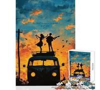 Puzzle de 1000 pièces pour Adolescents Puzzle avec Citation d'amour pour Couples Mignons Jeu éducatif Une œuvre d'art à Monter soi-même avec Poster Assorti et fiche de Questions (38x52cm)