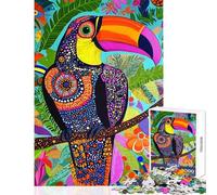 Puzzle de 1000 pièces pour Adolescents Puzzle avec Un Toucan aux Couleurs vibrantes Puzzle pour Adultes Jeux Amusants Une œuvre d'art pour Toute la Famille (Taille 38x26cm)