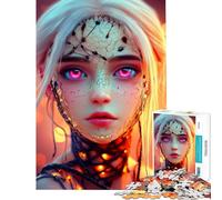 Puzzle de 1000 pièces pour Adolescents Puzzle Cyberpunk Femme à la Peau Lumineuse Puzzle de 1000 pièces Décoration intérieure Jouet Difficile Cadeau Anti-Stress (38x52cm)