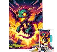 Puzzle de 1000 pièces pour Adolescents Puzzle de Dragon Mort-Vivant Volant pour Adultes Jeu Pratique d'analyse et de logique Cadeau Anti-Stress (Taille 38x52cm)