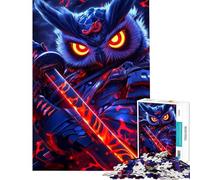 Puzzle de 1000 pièces pour Adolescents Puzzle de Guerrier samouraï Hibou pour Adultes Jeu Manuel défi Difficile à compléter (Taille 50x75cm)